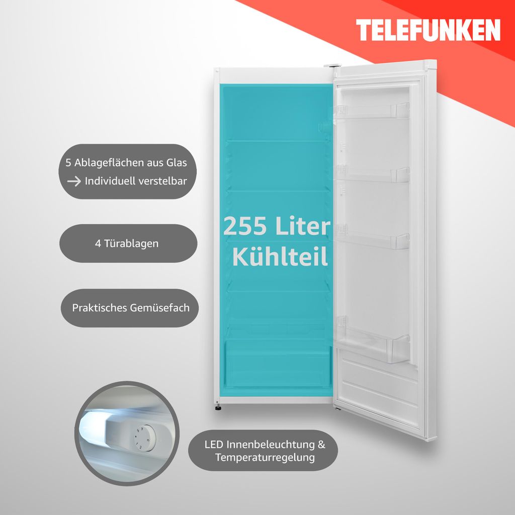 TELEFUNKEN KTFK265E2 Kühlschrank ohne Gefrierfach 255 Liter