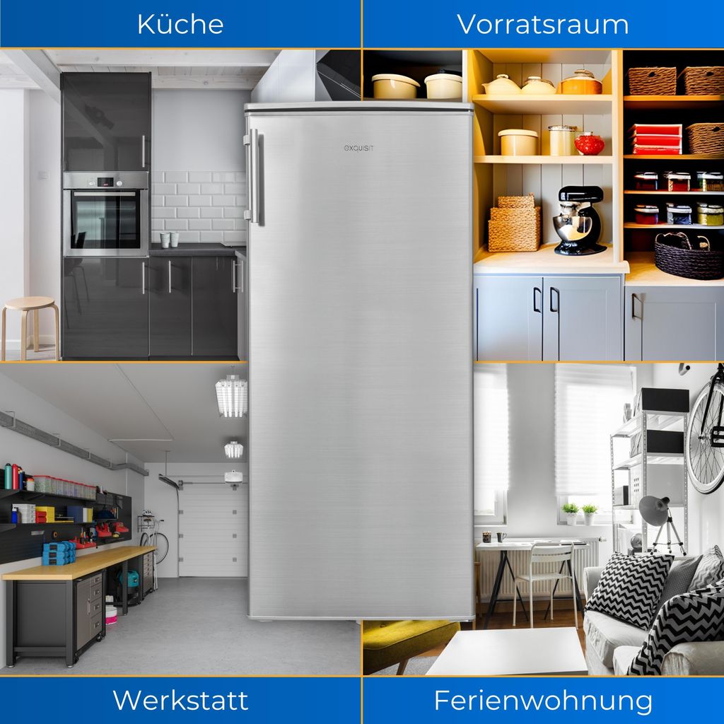 Exquisit Kühlschrank KS185 - 4 - HE - 040E inoxlook