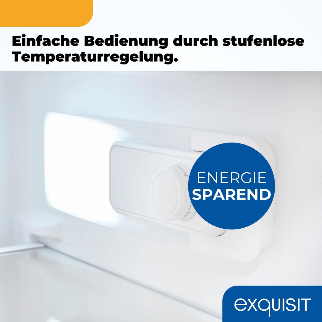 Exquisit Vollraum - Kühlschrank ohne Gefrierfach, 242 Liter, 5 Ablagen, 4 Türablagen, Türanschlag wechselbar, 55 cm Breite, KS320 - V - H - 040E inoxlook - az