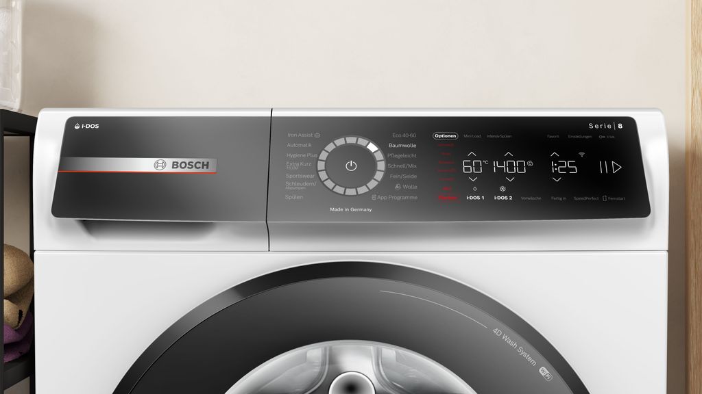 Bosch Serie 8 WGB244A40 washing machine, Frontlader, 9 kg, B, 69 dB, 1400 RPM, A