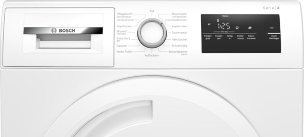 Bosch Serie 4 WTH83V03, Freistehend, Frontlader, Kondensation, Weiß, Drehregler, Rechts