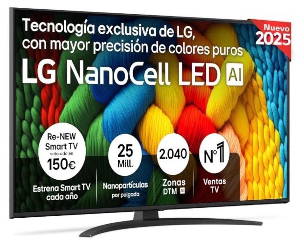 LG NanoCell AI 50NANO81A6A, 127 cm (50"), 3840 x 2160 Pixel, NanoCell, Smart - TV, WLAN, Schwarz