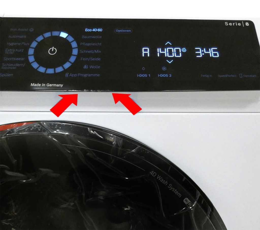 Bosch Serie 8 WGB244A40 washing machine, Frontlader, 9 kg, B, 69 dB, 1400 RPM, A