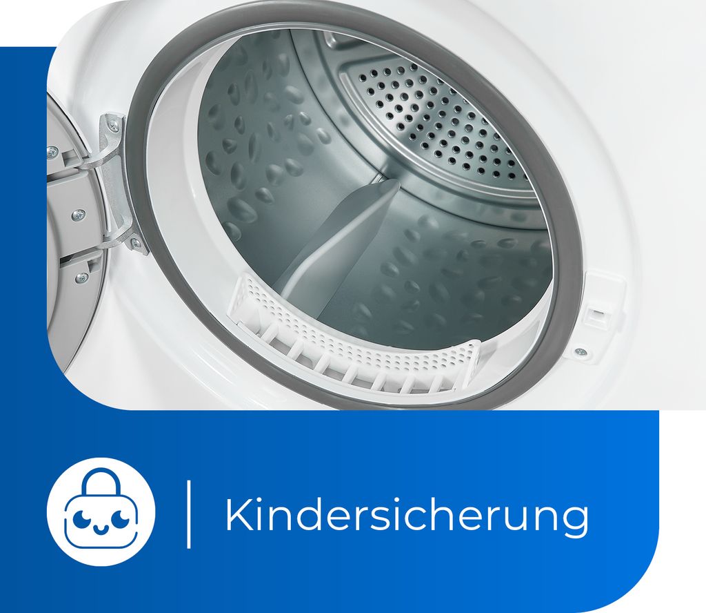 Exquisit Ablufttrockner 7 kg, Energieklasse G, kompakt, 8 Programme, Startzeitvorwahl, Kindersicherung, Flusenfilter, TAE 70 - 3 weiß