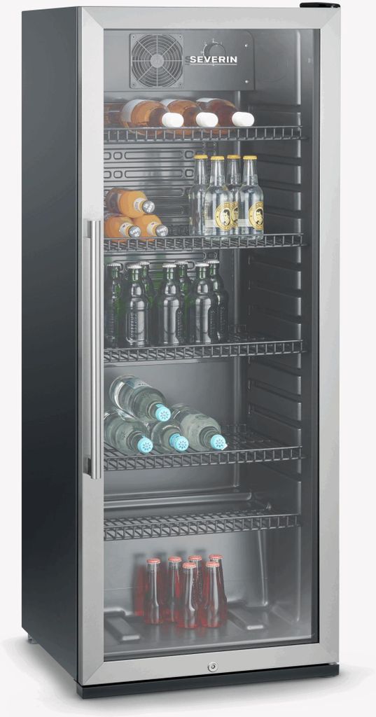 SEVERIN Flaschenkühlschrank () FKS 8841 aus Edelstahl, schwarz Kühlschrank Flaschenkühlschrank Getränkekühlschrank