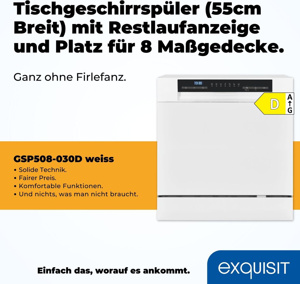 Exquisit Geschirrspüler GSP508 - 030D weiss