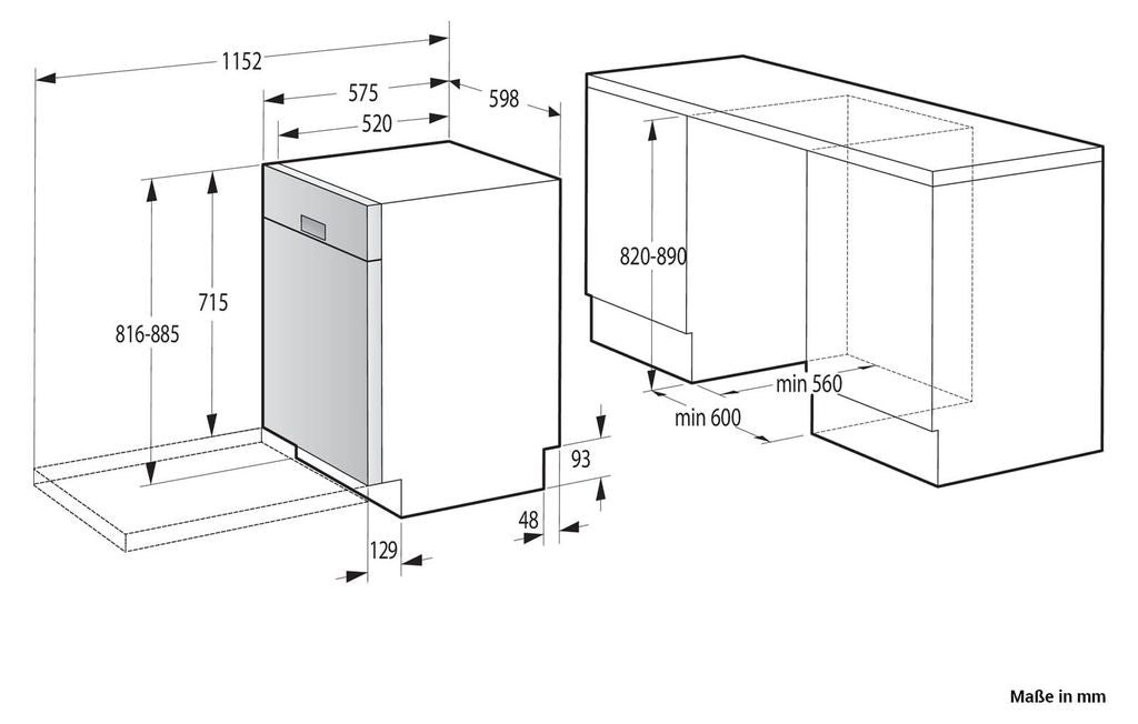 gorenje GU642C90W Geschirrspüler Unterbau, 60 cm, 14 Maßgedecke, Weiß