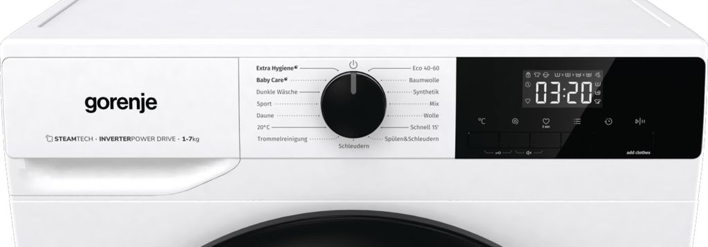 gorenje WNHEI74SAPS/DE Waschmaschine - Freistehend - Frontlader 7 kg Fassungsvermögen - 1400 U/min. - AquaStop - Weiß - 15 Programme