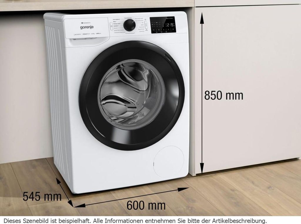 gorenje WPNEI74A1TS Waschmaschine, 7 kg Fassungsvermögen, 1400U/Min, ConnectLife, 15 Programme, weiß