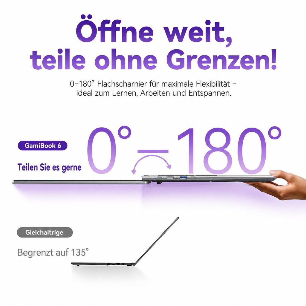 Blackview GamiBook 6, 16" AMD Ryzen 7 7735HS gaming laptop mit Tastaturschutzfolie Notebook, 16:10 FHD/16GB+512GB SSD/AMD Radeon 680M Graphics/Wifi 6