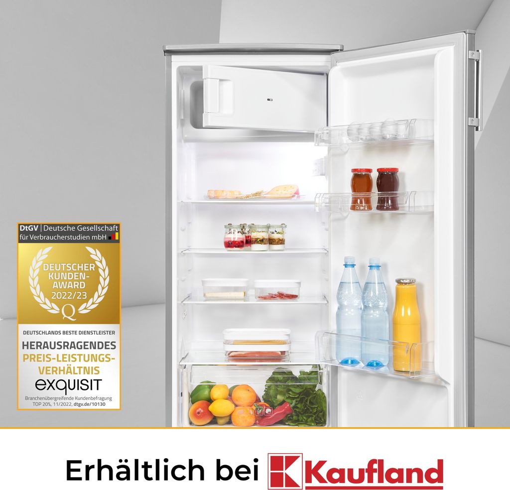 Exquisit Kühlschrank KS185 - 4 - HE - 040E inoxlook