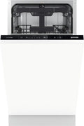 gorenje G400 Vollintegrierbarer Geschirrspüler, 45 cm, Voll integriert, Single (45 cm breit), Weiß, Schwarz, Tasten, Edelstahl