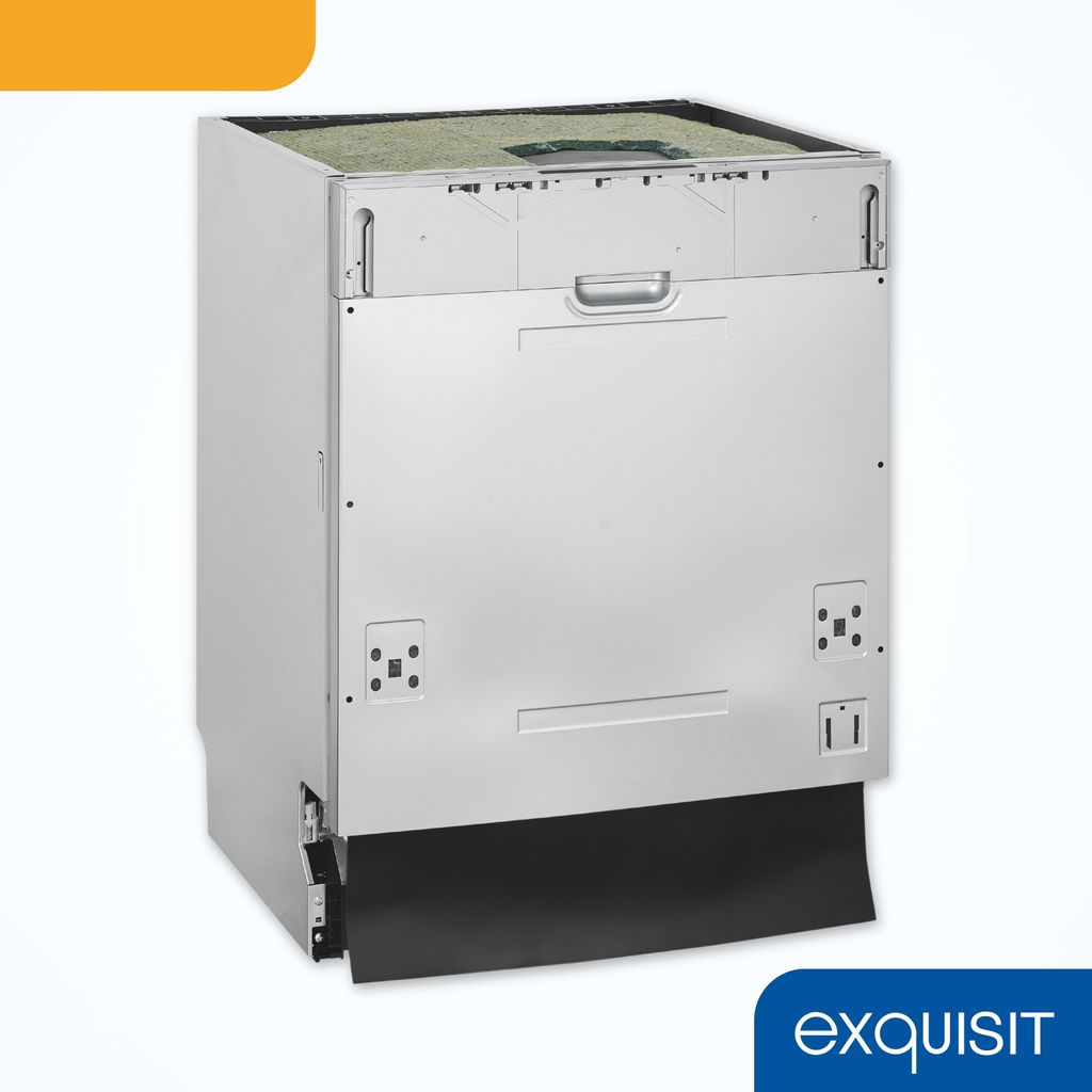 Exquisit Einbaugeschirrspüler, Vollintegrierte Spülmaschine, 14 Maßgedecke, Besteckschublade, Aquastop, Automatischer Türöffner, EGSP9614 - E - 031B inox