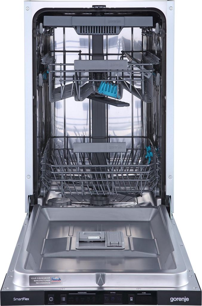 gorenje G400 Vollintegrierbarer Geschirrspüler, 45 cm, Voll integriert, Single (45 cm breit), Weiß, Schwarz, Tasten, Edelstahl