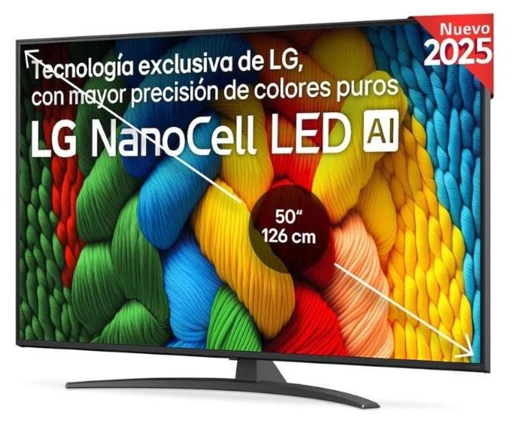 LG NanoCell AI 50NANO81A6A, 127 cm (50"), 3840 x 2160 Pixel, NanoCell, Smart - TV, WLAN, Schwarz