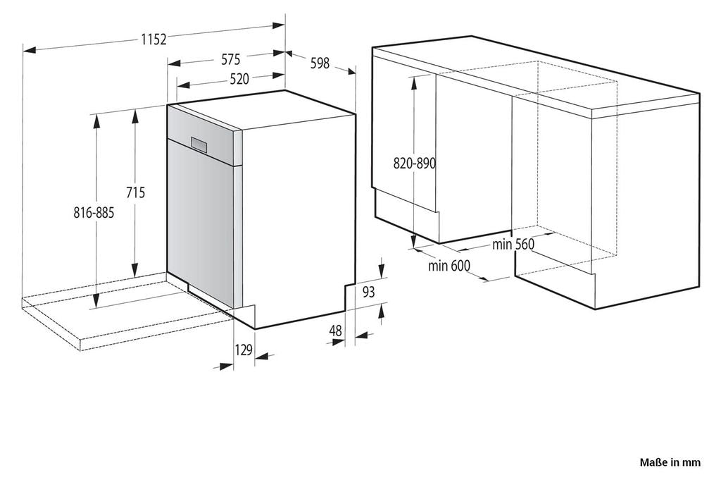 gorenje GU642C90X Geschirrspüler, Unterbau, 60 cm, 14 Maßgedecke, Silber