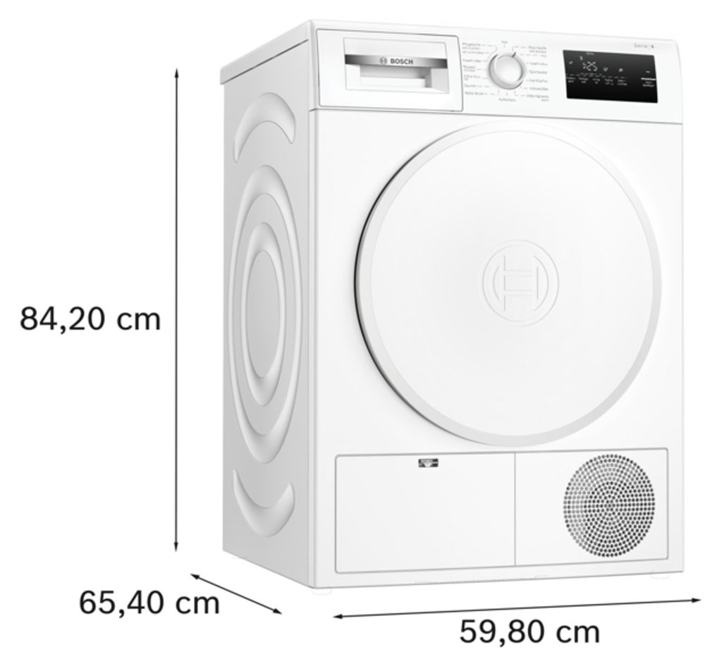Bosch WTH83004, Freistehend, Frontlader, Kondensation, Weiß, Tasten, Berührung, 112 l
