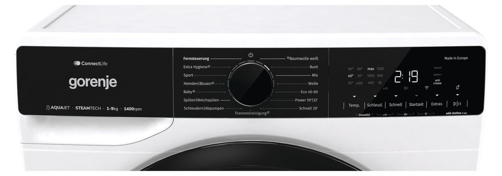 gorenje WPNA94A1TS Waschmaschine, 9 kg, ConnectLife, 15 Programme