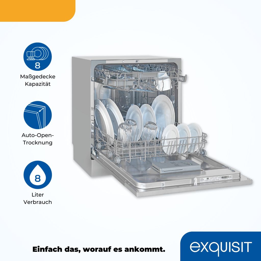 Exquisit Geschirrspüler GSP508 - 030D silber
