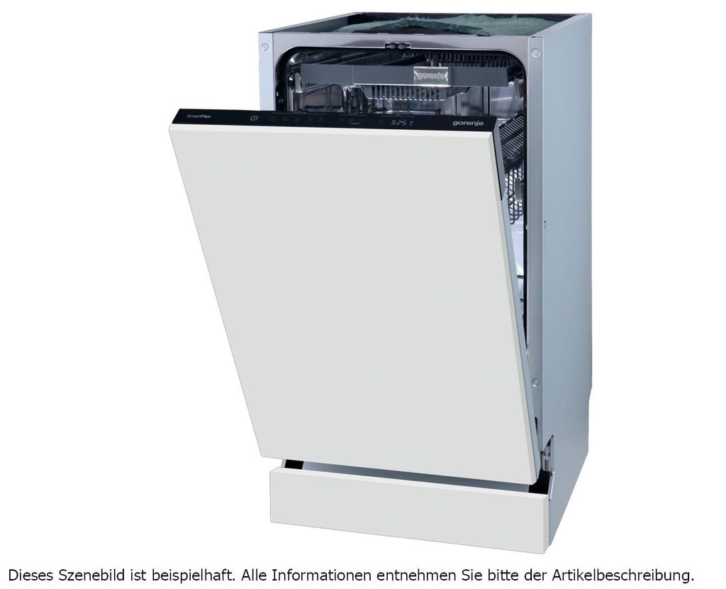 gorenje GV583C10 vollintegrierter Geschirrspüler 45 cm, Voll integriert, Single (45 cm breit), Weiß, Berührung, 3 Korb/Körbe, Korb