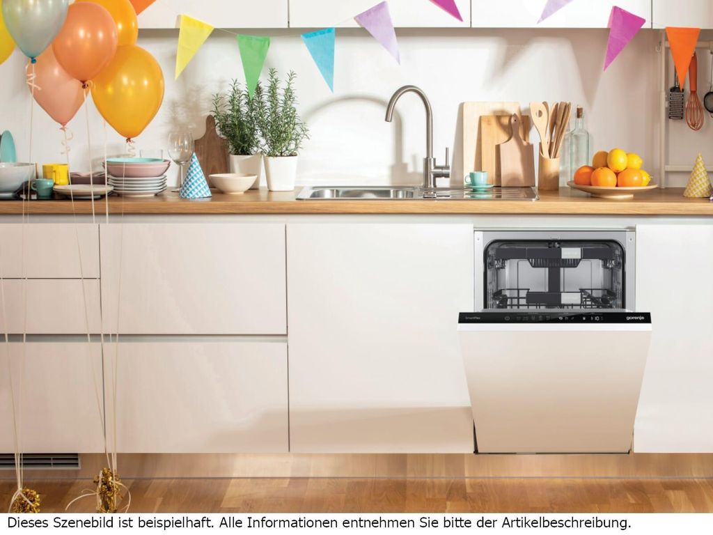 gorenje GV583C10 vollintegrierter Geschirrspüler 45 cm, Voll integriert, Single (45 cm breit), Weiß, Berührung, 3 Korb/Körbe, Korb
