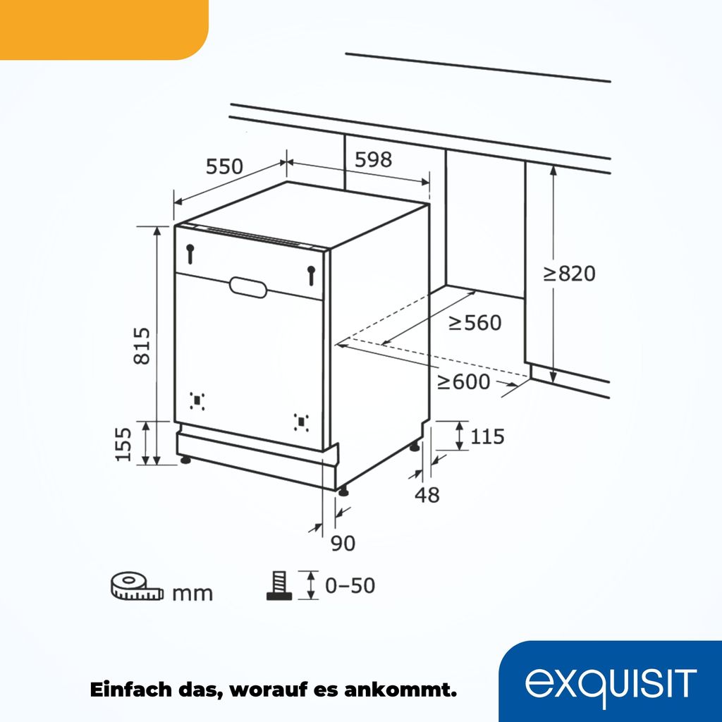 Exquisit Geschirrspüler EGSP6012 - E - 030E silber