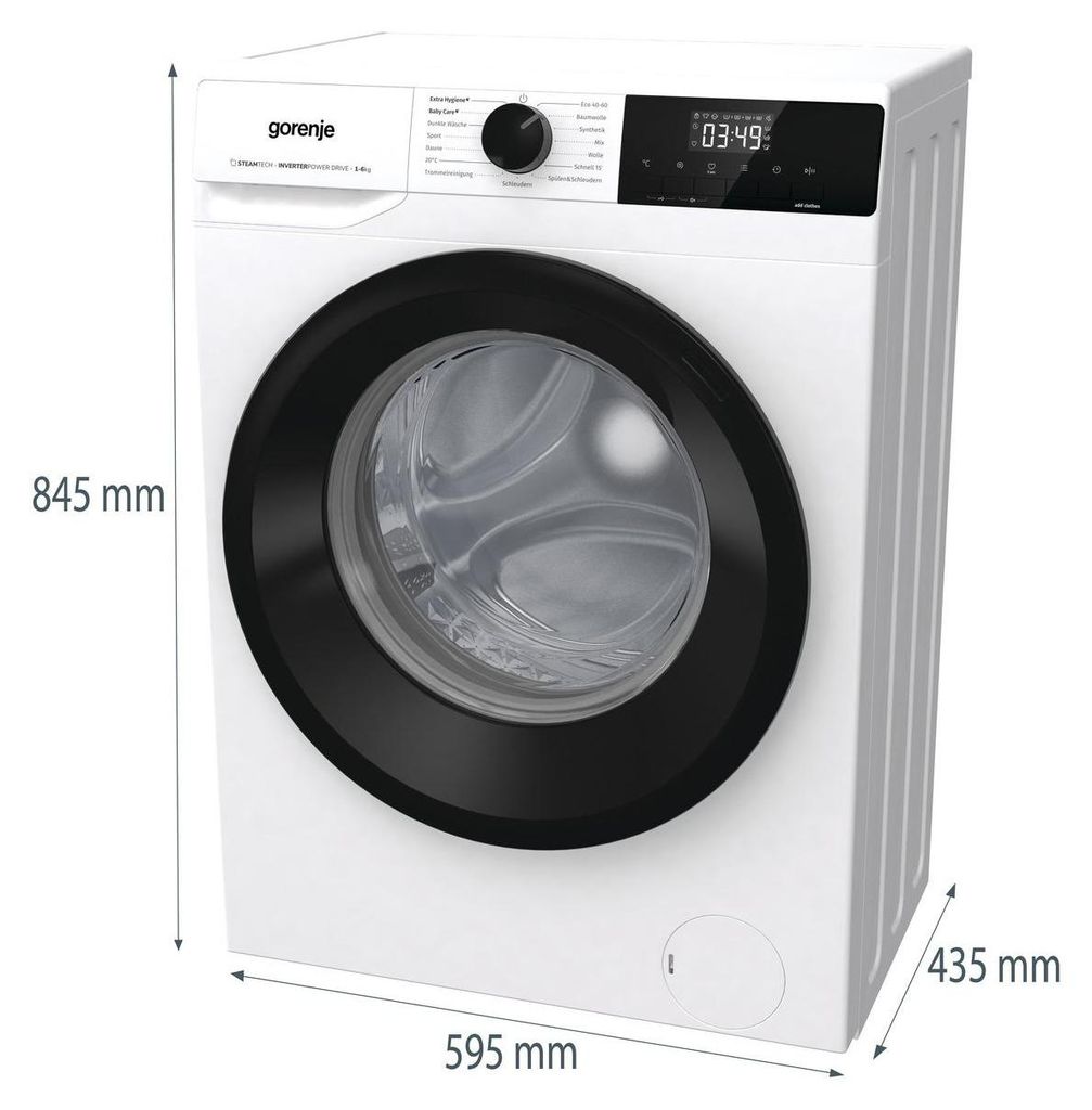 gorenje WNHPI64SAPS/DE Waschmaschine Frontlader 6 kg - 1400 U/min. - 15 Programme - AquaStop, Weiß