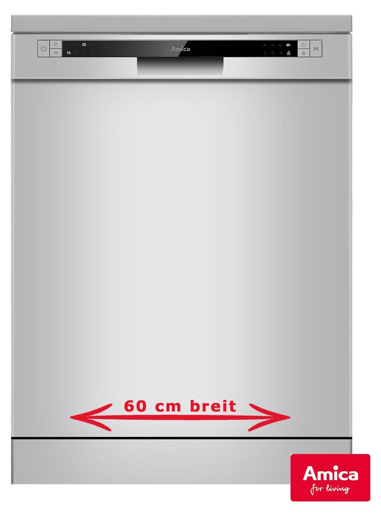 Amica - GSP 542 010 SI - Stand - Geschirrspüler - Silber - 60 cm
